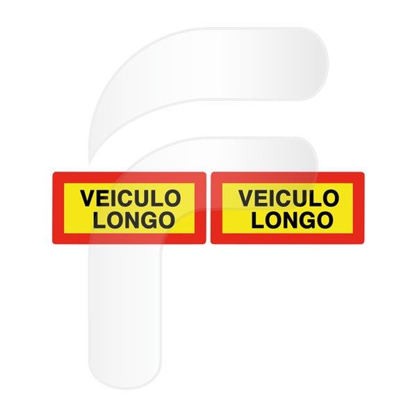 APPROVED SIGNALING PLATES LONG VEHICLE PORTUGAL 525 X 250 MM 1250MM ALUMINIUM 